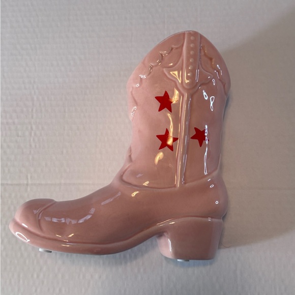 Pink Cowboy Boot Planter / Vase Western Cowgirl Decor NWOT - Picture 3 of 8